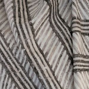NICHOLAS HERBERT Linen/Cotton Neutral/Gray Linear Fabric - 1.36 yards
